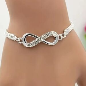 Silver Zirconia Infinity Bracelet/Anklet